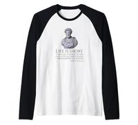 Stoicism - Life is Short - Marcus Aurelius Stoic Philosophy Raglan Baseball Tee