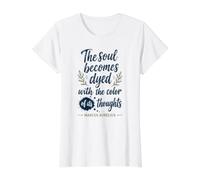 Stoicism Mindset Quote Marcus Aurelius Positive Thoughts Value Graphic T-Shirt, Women, White, S