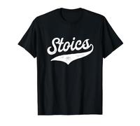 Stoics - Retro Collegiate Nostalgic Sports University Style Value Graphic T-Shirt, Men, Black, XL