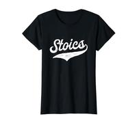 Stoics - Retro Collegiate Nostalgic Sports University Style Value Graphic T-Shirt, Women, Black, S