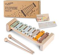 Stoie's Colour of joy Xylophone for Kids and Toddlers 3-5, Tuned C-Key Wooden 8 Notes Xylophone with Mallets and Music Song book, Montessori Toy