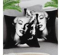 STOJAN pack of 2 18X18 inch Cushion Covers Throw Pillow Cover for Living Room Car Decor, Cotton and linen blend Pillow Covers for Home Sofa Couch Decor - star fille marilyn monroe sty26