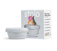 STOJO Collapsible Bowl - Reusable Camping Bowl with Lid - 100.7 oz, Paisley Grey