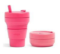 Stojo Collapsible Coffee Cup | Reusable To Go Pocket Size Travel Cup - Peony, 16oz