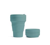STOJO On-The-Go Collapsible Coffee Cup - 12oz / 355ml - Reusable & Foldable Silicone Travel Mug with Lid - Portable, Pocket Size - Dishwasher Safe -