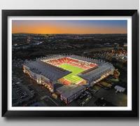 Stoke City FC Gifts, BET 365 Stadium Framed Print, Poster, Wall Art, Football Club Memorabilia. Britannia Stadium. (Black Frame, 53cm x 43cm)