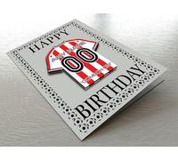 STOKE CITY FOOTBALL BIRTHDAY CARD - CUSTOMISED FOOTBALL SHIRT THEMED FRIDGE MAGNET BIRTHDAY CARD - THE BEST A FAN CAN GET!