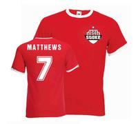 Stoke City Men's Stanley Matthews Ringer Tee in Red | Size: XL Stoke City Red XL