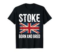Stoke England Great Britain UK Flag Born and Bred Music T-Shirt