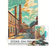 Stoke-on-Trent Cityscape 1000 Pieces Jigsaws Adults Puzzles Mind Exercise Toy Shared Fun Precision Cut Art Display 38x26cm