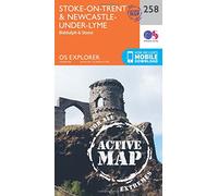 Explorer Active 258 Stoke-on-Trent & Newcastle-under-Lyme Map With Digital Version, Orange One Size