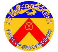 Stoke on Trent - Pride of Staffordshire - (Two Pack) 80mm Diameter Car Bumper Window Decal Sticker