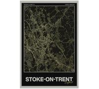 Stoke-on-Trent Street Map Poster Print | England | Gold | A4