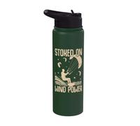 Stoked on Wind Power Kite Surfing Stainless Steel Insulated Water Bottle