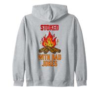 Stoked With Dad Jokes Funny Campfire Camping Father's Day Zip Hoodie
