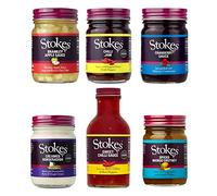Stokes Fridge Favourites Selection | 6 Jar Gourmet Sauce & Chutney Set | Bramley Apple Sauce, Chilli Jam, Cranberry Sauce, Creamed Horseradish, Sweet Chilli Sauce & Spiced Mango Chutney