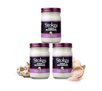 Stokes Garlic Mayonnaise 3PK, Rich & Creamy Garlic Mayo, Perfect With Chips Or Mash, Delicious Aioli, Smooth & Silky Garlic Mayonnaise Made With British Free Range Eggs, Perfectly Textured, 345g Jar