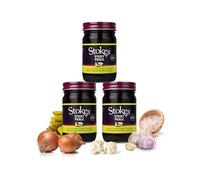 Stokes Sticky Pickle 3PK, Perfect Pickled Chutney With Pork Pies Or A Cheese Sandwich, Award Winning Gluten Free Sandwich Pickle Made With Sticky Black Treacle & Molasses, Sweet & Spicy, 430g Jar