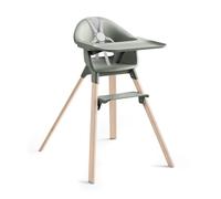 Stokke Clikk, Glacier Green - Bamboo High Chair with Tray + Harness - Lightweight & Travel Friendly - Tool-Free Assembly - Best for 6-36 Months or Up to 15 kg