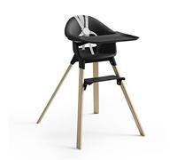 Stokke Clikk High Chair, Black Natural - All-in-One High Chair with Tray + Harness - Light, Durable & Travel Friendly - Ergonomic with Adjustable Features - Best for 6-36 Months or Up to 15 kg/33 lbs