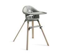 Stokke Clikk, Glacier Green - Bamboo High Chair with Tray + Harness - Lightweight & Travel Friendly - Tool-Free Assembly - Best for 6-36 Months or Up to 15 kg