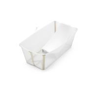 Stokke Flexi Bath (Sandy Beige) with Newborn Support - Durable & Easy to Store - Convenient to Use at Home or When Travelling - Best for Newborns & Babies Up to 48 Months