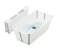 Stokke Flexi Bath, Foldable Baby Bath, Portable & Lightweight, White | Includes baby bath, from Newborn - 10Kg, convenient for transport & storage, heat plug, ideal for home, travel