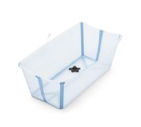 Stokke Flexi Bath, Ocean Blue - 64 x 24 x 34 cm - Foldable Baby Bath for Newborns & Babies - Lightweight, Durable & Easy to Store - Convenient to Use at Home or When Traveling