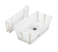 Stokke Flexi Bath, Sandy Beige - 64 x 24 x 34 cm - Foldable Baby Bath for Newborns & Babies - Lightweight, Durable & Easy to Store - Convenient to Use at Home or When Traveling