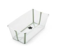 Stokke Flexi Bath Standard - Foldable Baby Bath for Newborns to 15kg - Compact, Portable & Easy to Store - Safe for Home & Travel, Transparent Green