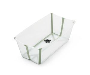 Stokke Flexi Bath Standard - Foldable Baby Bath for Newborns to 15kg - Compact, Portable & Easy to Store - Safe for Home & Travel, Transparent Green