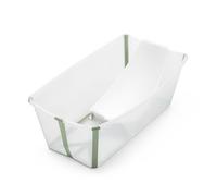 Stokke Flexi Bath (Transparent Green) with Newborn Support - Durable & Easy to Store - Convenient to Use at Home or When Travelling - Best for Newborns & Babies Up to 48 Months