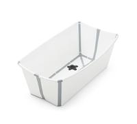 Stokke Flexi Bath, White - 64 x 24 x 34 cm - Foldable Baby Bath for Newborns & Babies - Lightweight, Durable & Easy to Store - Convenient to Use at Home or When Traveling