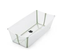 Stokke Flexi Bath X-Large, Transparent Green - Spacious Foldable Baby Bath - Lightweight & Easy to Store - Convenient to Use at Home or When Travelling - Best for Ages 0-6