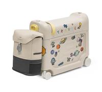 Stokke JetKids Travel Bundle, Moonglow White - Includes BedBox Ride-On Suitcase & Backpack - Best for Kids 2-7 Years Old (Up to 35 kg)