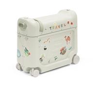Stokke JetKids BedBox, Sea Green - Ride-On Suitcase for Kids 2-7 Years Old (Up to 35 kg) - Transforms Into Bed - Includes Mattress, Decorative Stickers & Adjustable Carrying Strap