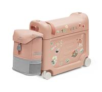 Stokke JetKids Travel Bundle, Coral Pink - Includes BedBox Ride-On Suitcase & Backpack - Best for Kids 2-7 Years Old (Up to 35 kg)
