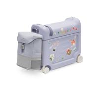 Stokke JetKids Travel Set: Kids Ride-on Suitcase & Backpack, Arctic Blue | Airline-approved Suitcase for Toddlers 2-7Y with Backpack, Mattress, Strap & Stickers, Turns Aeroplane Seat into Travel Bed