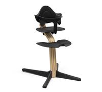 Stokke Nomi Chair (Oak Black) with Baby Set (Black) - Inspires Active Sitting & Provides Support While Baby Learns to Sit - Holds Up to 150 kg