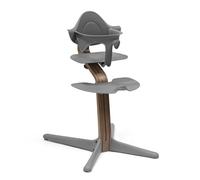 Stokke Nomi Chair (Walnut) with Baby Set (Grey) - Inspires Active Sitting & Provides Support While Baby Learns to Sit - Holds Up to 150 kg