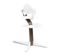 Stokke Nomi Chair (Walnut) with Baby Set (White) - Inspires Active Sitting & Provides Support While Baby Learns to Sit - Holds Up to 150 kg