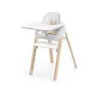 Stokke Steps High Chair, for Children 6 Months - 10 Years, Adjustable, Footrest Support, White Natural