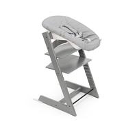 Stokke Tripp Trapp Chair (Glacier Green) with Newborn Set (Grey) - Cosy, Safe & Simple to Use - for Newborns Up to 20 lbs
