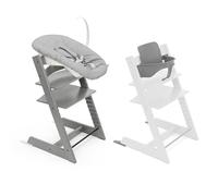 Stokke Tripp Trapp High Chair, Storm Grey (Includes Chair & Baby Set2) with Newborn Set - Safe, Adjustable, Ergonomic Design