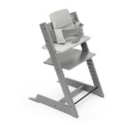 Stokke Tripp Trapp High Chair (Storm Grey) with Cushion OCS (Nordic Grey) - Includes Tripp Trapp Chair, Baby Set 2 for Children 6-36 Months and Cushion - Adjustable, Ergonomic & Easy to Clean