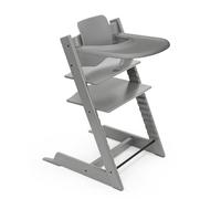 Stokke Tripp Trapp High Chair (Storm Grey) with Stokke Tray (Storm Grey) - Includes Tripp Trapp Chair & Baby Set 2 for Children 6-36 Months - Adjustable, Ergonomic & Easy to Clean