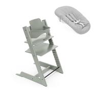 Stokke Tripp Trapp Wooden High Chair, Newborn, Baby Set, Green Glacier | Includes Sustainable High Chair, Newborn, Baby Set, Adjustable, Ergonomic & Easy to Clean, Baby Essentials, Newborn - Adult