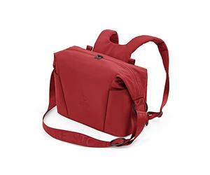 Stokke Xplory X Changing Bag, Ruby Red - Doubles as Shoulder Bag or Backpack - Includes Foldable Changing Mat - UPF 50+, Water Repellent, Easy to Clean