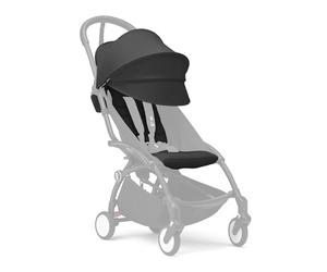 Stokke YOYO 6+ Color Pack, Black - Fabric Only: Seat Cushion, Extendable Hood and Back Zip Pocket - Requires YOYO Frame (Sold Separately)