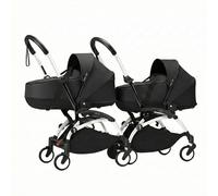 Stokke YOYO³ Stroller for Twins 0+ months - Black Color Pack & White Frame